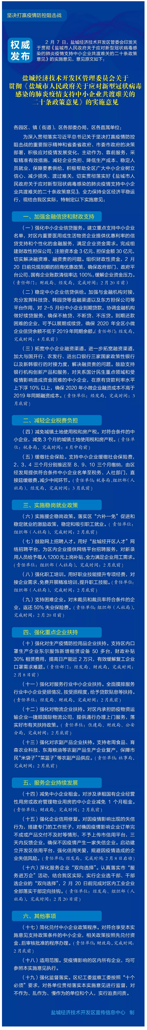 【发布】这就是态度！盐城经开区硬核措施支持中小企业应对疫情共渡难关！